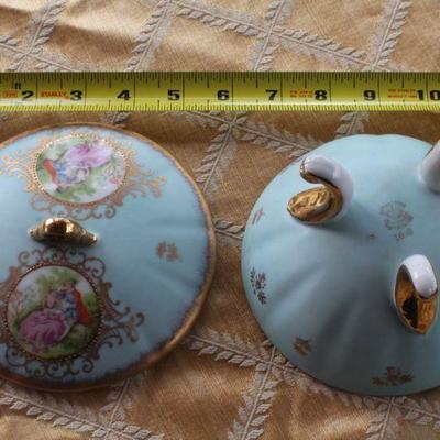 Lot #1: Vintage Hand Painted Ceramic 3-Leg Dish w/ Lid