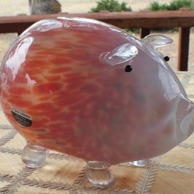 Lot #2: Vintage Pier 1â„¢ Blown Glass Art Pig