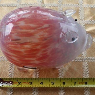 Lot #2: Vintage Pier 1â„¢ Blown Glass Art Pig