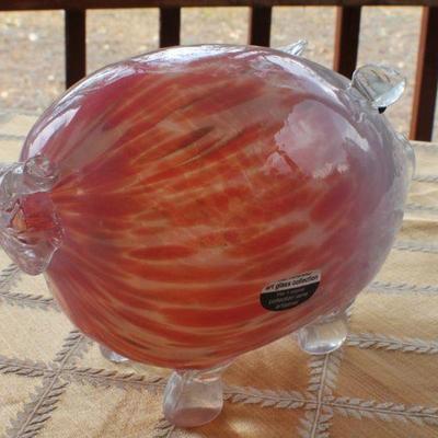 Lot #2: Vintage Pier 1â„¢ Blown Glass Art Pig
