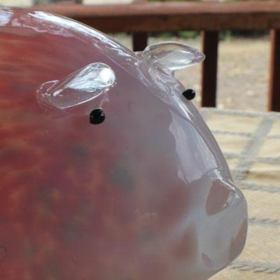 Lot #2: Vintage Pier 1â„¢ Blown Glass Art Pig