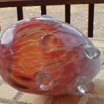 Lot #2: Vintage Pier 1â„¢ Blown Glass Art Pig