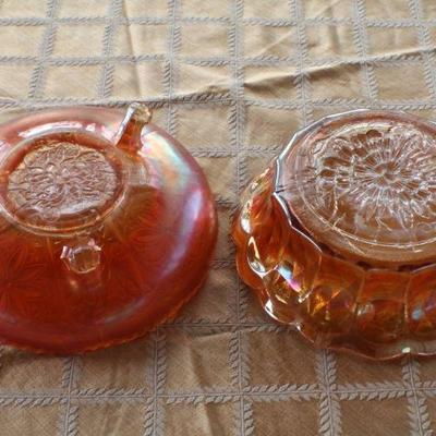 Lot #6: Pair of Vintage Carnival Glass Dishes