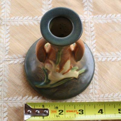 Lot #15: Pair of ROSEVILLEâ„¢ Candle Holders (one shows damage)