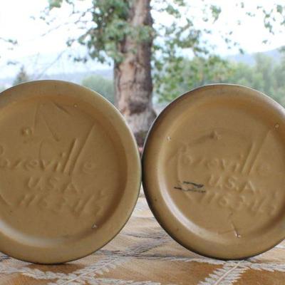 Lot #15: Pair of ROSEVILLEâ„¢ Candle Holders (one shows damage)