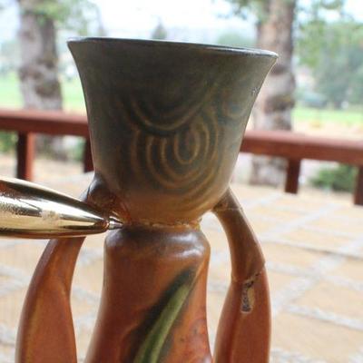 Lot #15: Pair of ROSEVILLEâ„¢ Candle Holders (one shows damage)