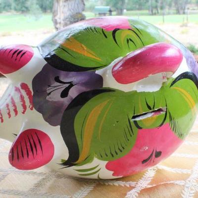 Lot #24: Vintage 1970's Hand Painted Piggy Bank MEXICO Collectibles 