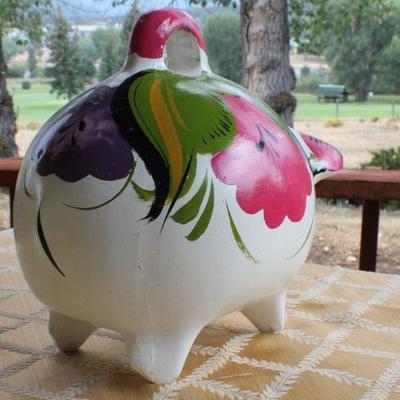 Lot #24: Vintage 1970's Hand Painted Piggy Bank MEXICO Collectibles 