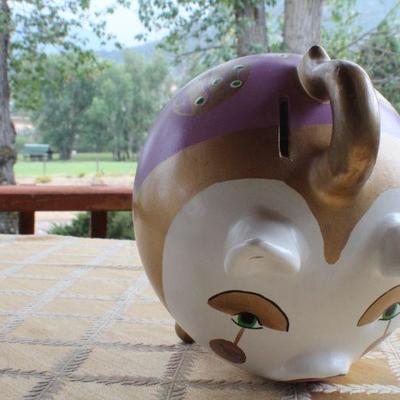 Lot #26: Vintage 1970's Hand Painted Piggy Bank MEXICO Collectible
