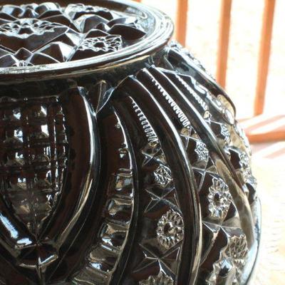 Lot #32: Large Black Glass Decorative Bowl