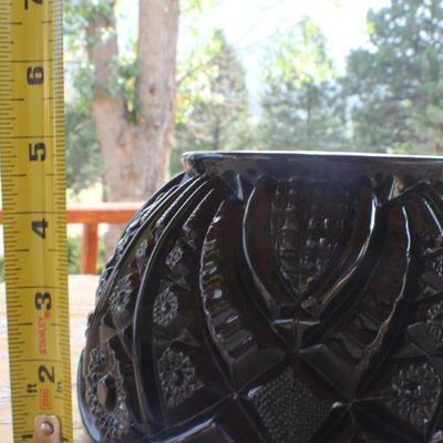 Lot #32: Large Black Glass Decorative Bowl