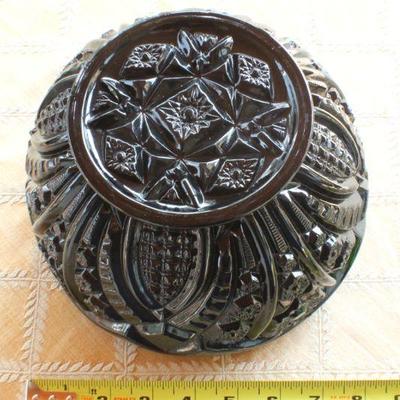 Lot #32: Large Black Glass Decorative Bowl