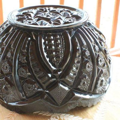 Lot #32: Large Black Glass Decorative Bowl