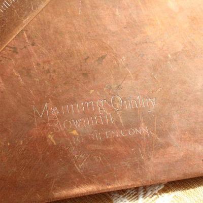Lot #35: Vintage Hand Mirror and Copper Crumb Duster Set