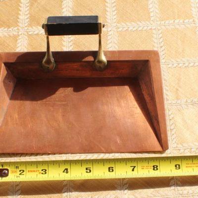 Lot #35: Vintage Hand Mirror and Copper Crumb Duster Set