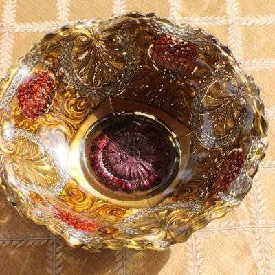 Lot #36: Group of (3) Colorful Floral Decorative Vintage Bowls and Plate