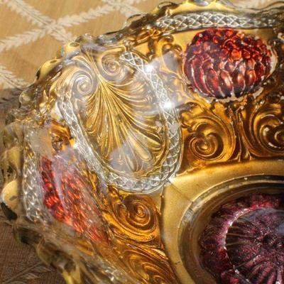 Lot #36: Group of (3) Colorful Floral Decorative Vintage Bowls and Plate