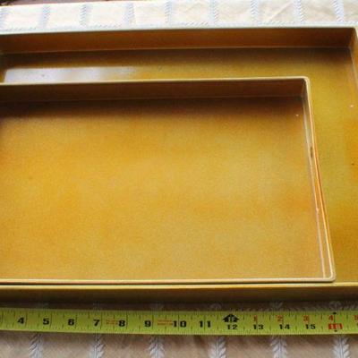 Lot #37: (2) Pier 1â„¢ Serving Trays Gold w/ HALLâ„¢ 6-Cup Teapot