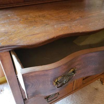 Lot 42: Antique Dresser with Mirror 