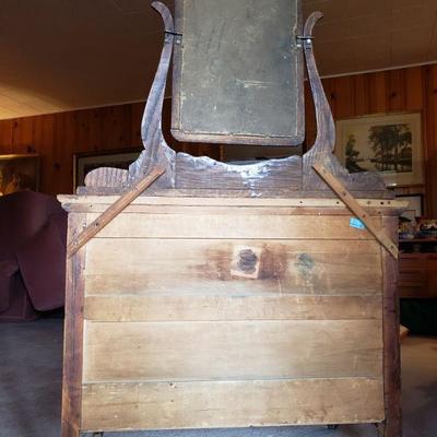 Lot 42: Antique Dresser with Mirror 