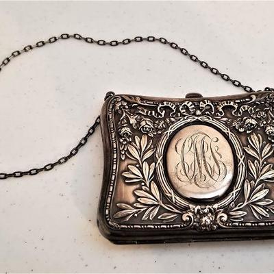 Lot #50  Stunning Antique Sterling Silver Purse - dated 1909