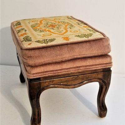 Lot #51  Vintage Fruitwood Needlepoint Stool