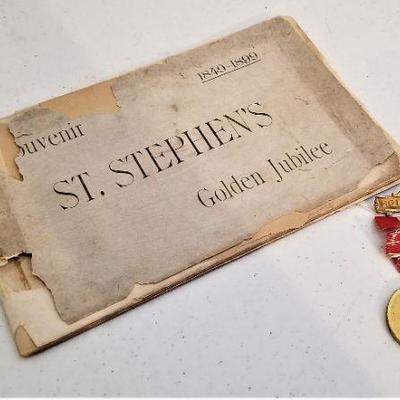Lot #58  1899 Souvenir Booklet and Medal - St. Stephen's Church, New Orleans Jubilee Celebration
