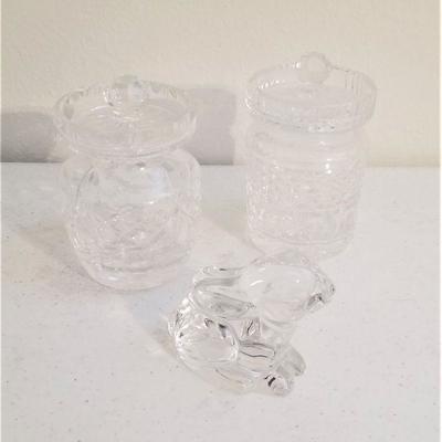 Lot #73  Waterford Crystal Lot - 2 Jam Jars, figurine