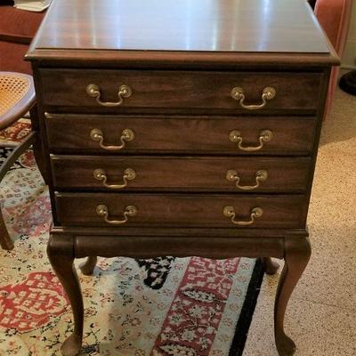 Lot #77  Queen Anne Style Silver Cabinet - 4 drawers