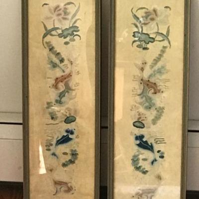Lot #139 Pair of Framed Oriental Silks