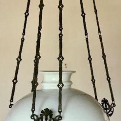 Vintage Dutch Plantation Hanging Oil Lamp