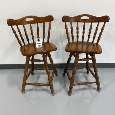 .204. Two Swivel Bar Stools
