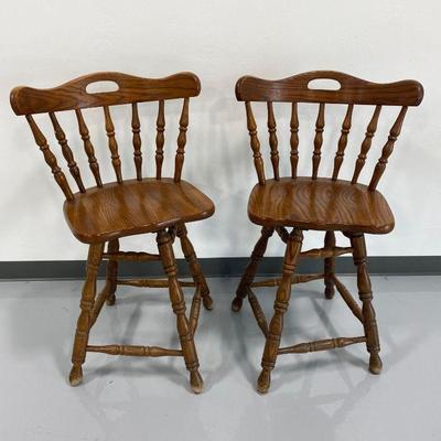 .204. Two Swivel Bar Stools