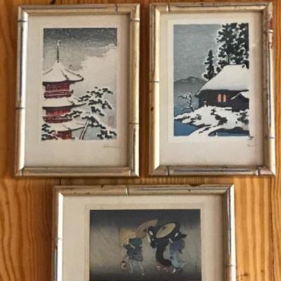 Lot #143 Three Small Signed Asian Prints