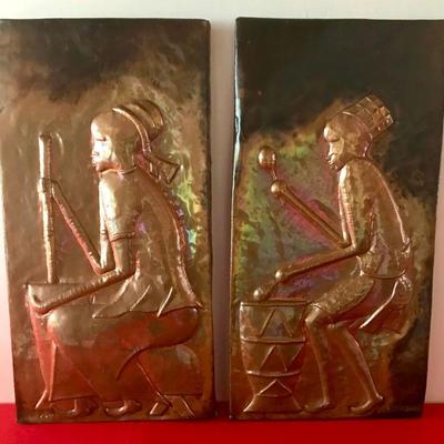 African (Congo) Sculpted Copper Art (Two)