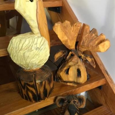 Lot #144 Three Chainsaw Carved Animal Figures 
