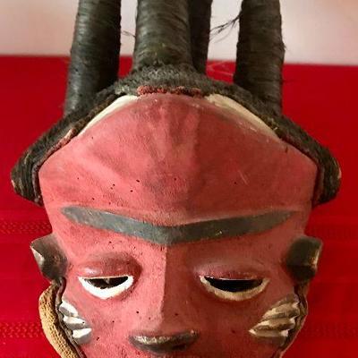 Red African (Congo) Mask