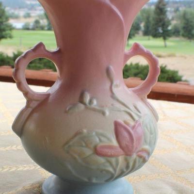 Lot #47: Pair of Mid Century Modern Pink and Blue HULL ART POTTERYâ„¢ Hand Painted Creations