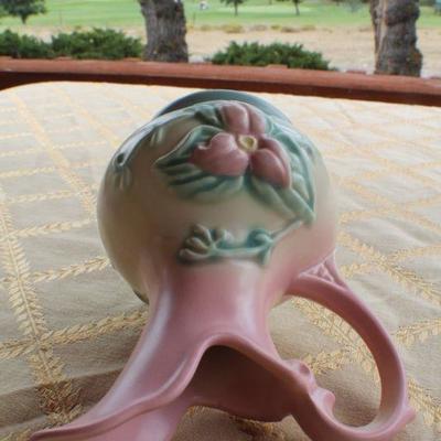 Lot #47: Pair of Mid Century Modern Pink and Blue HULL ART POTTERYâ„¢ Hand Painted Creations