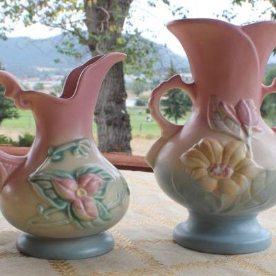 Lot #47: Pair of Mid Century Modern Pink and Blue HULL ART POTTERYâ„¢ Hand Painted Creations