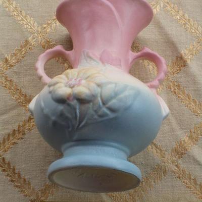 Lot #47: Pair of Mid Century Modern Pink and Blue HULL ART POTTERYâ„¢ Hand Painted Creations