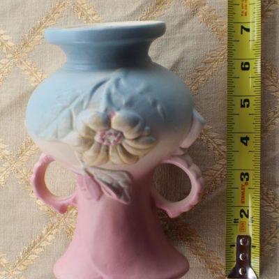 Lot #47: Pair of Mid Century Modern Pink and Blue HULL ART POTTERYâ„¢ Hand Painted Creations