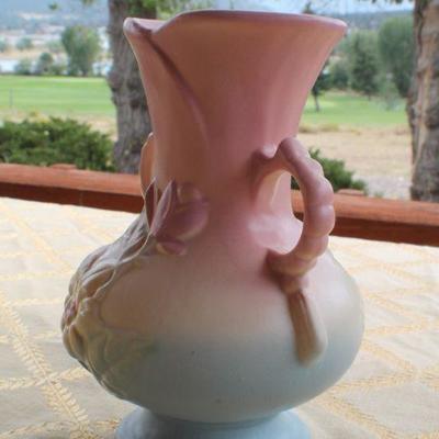 Lot #47: Pair of Mid Century Modern Pink and Blue HULL ART POTTERYâ„¢ Hand Painted Creations