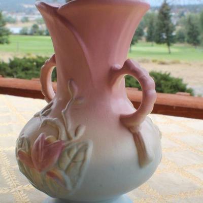Lot #47: Pair of Mid Century Modern Pink and Blue HULL ART POTTERYâ„¢ Hand Painted Creations
