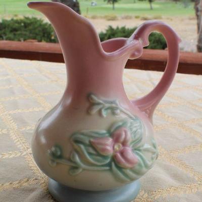 Lot #47: Pair of Mid Century Modern Pink and Blue HULL ART POTTERYâ„¢ Hand Painted Creations