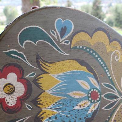 Lot #48: Vintage Hand Painted Fireplace Bellow Mid Century Modern
