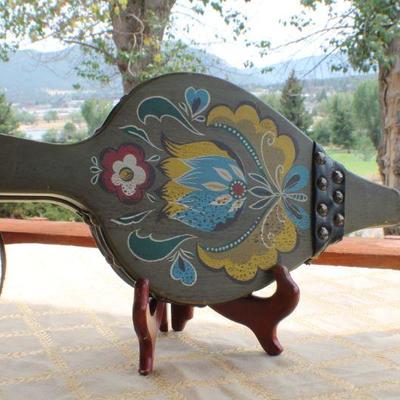 Lot #48: Vintage Hand Painted Fireplace Bellow Mid Century Modern