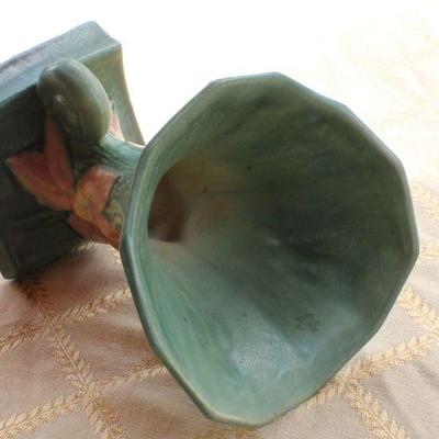 Lot #49: Vintage ROSEVILLEâ„¢ Hand Painted Mid Century Modern Vase