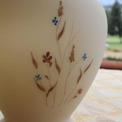 Lot #50: Vintage FENTONâ„¢ Hand Painted SIGNED Artist Glassware Vase