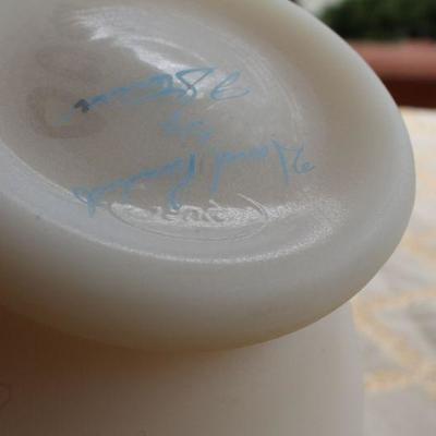 Lot #50: Vintage FENTONâ„¢ Hand Painted SIGNED Artist Glassware Vase
